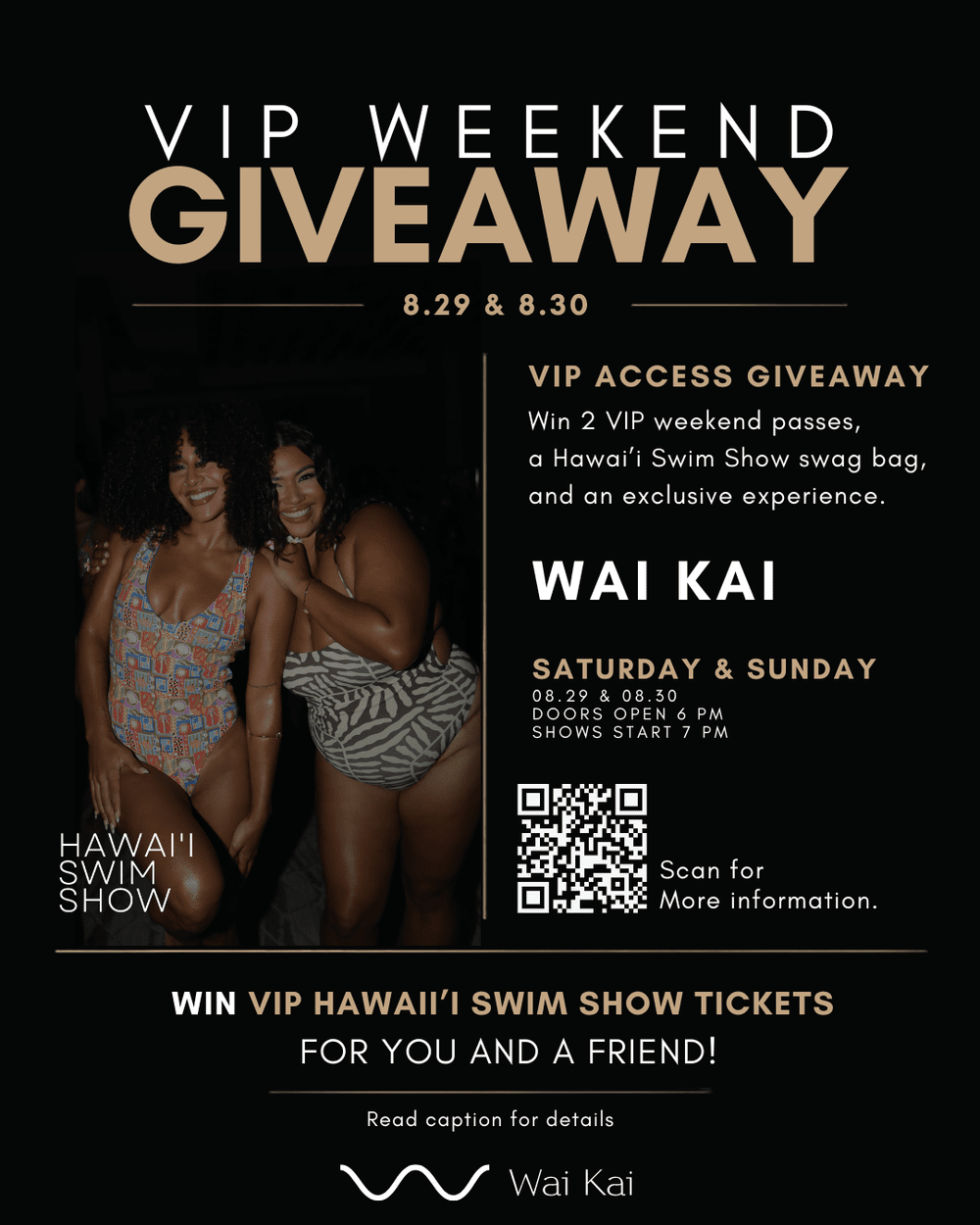 Hawaii Swim Show giveaway design