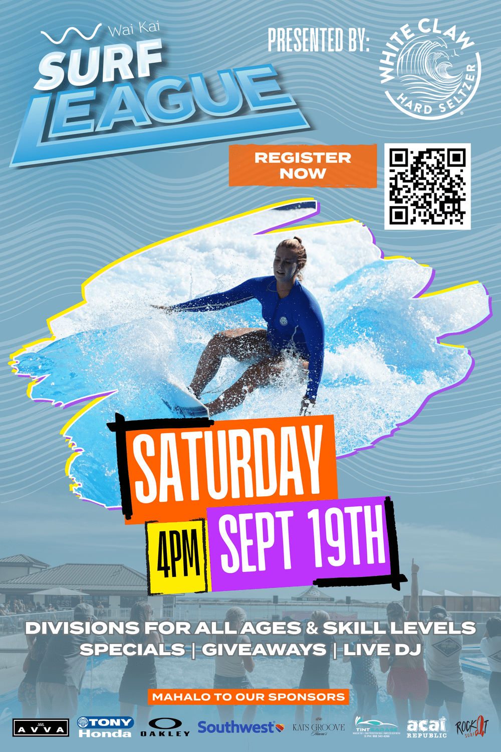 Wai Kai surf athlete graphic featuring Kelly
